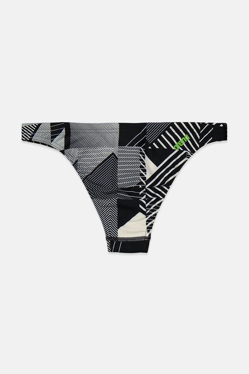 arena Women Geometric Print Bikini Bottom, Black Combo - Image 2